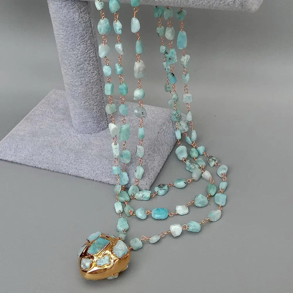 LARIMAR ROSARY Necklace