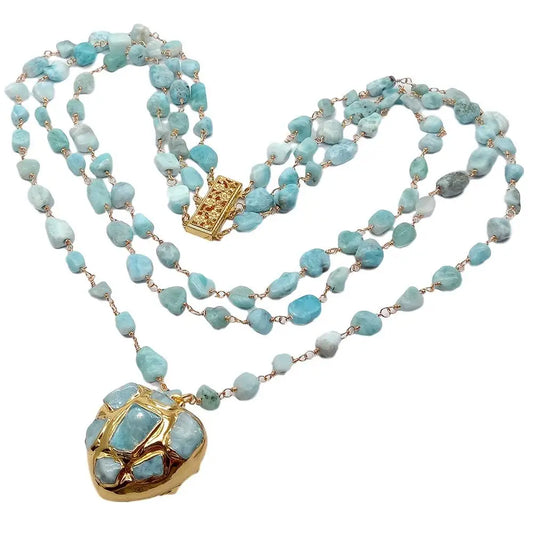 LARIMAR ROSARY Necklace