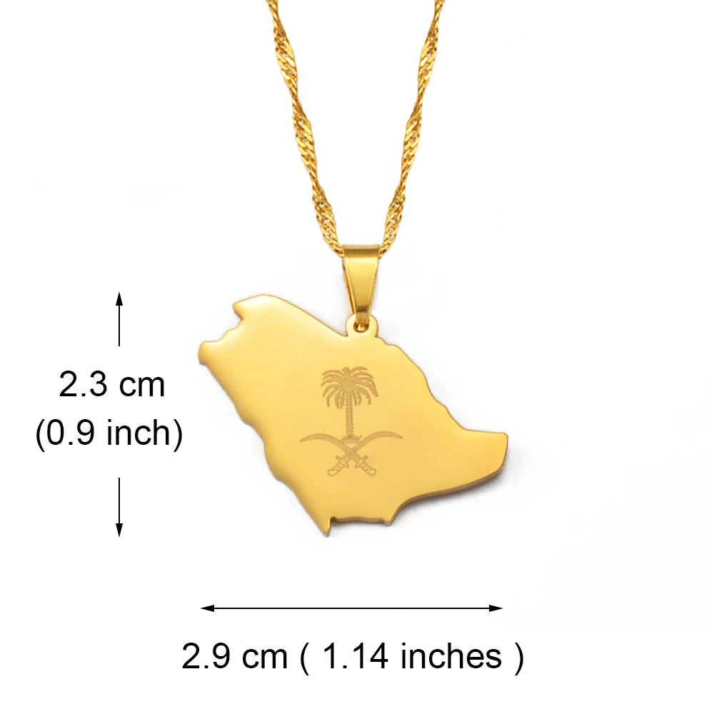 Saudi Arabia Map Necklace