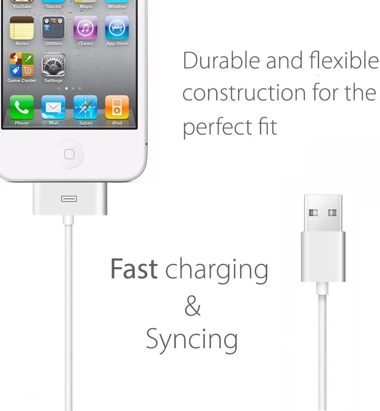 30Pin to USB Sync Data and Charging Cable