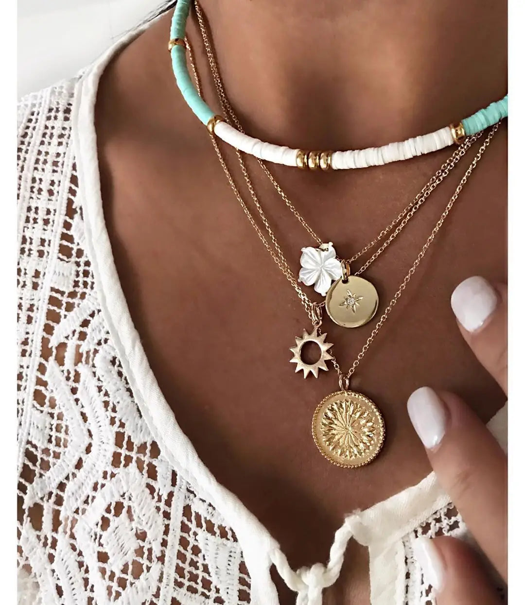 Bohemia Star Sun Necklace