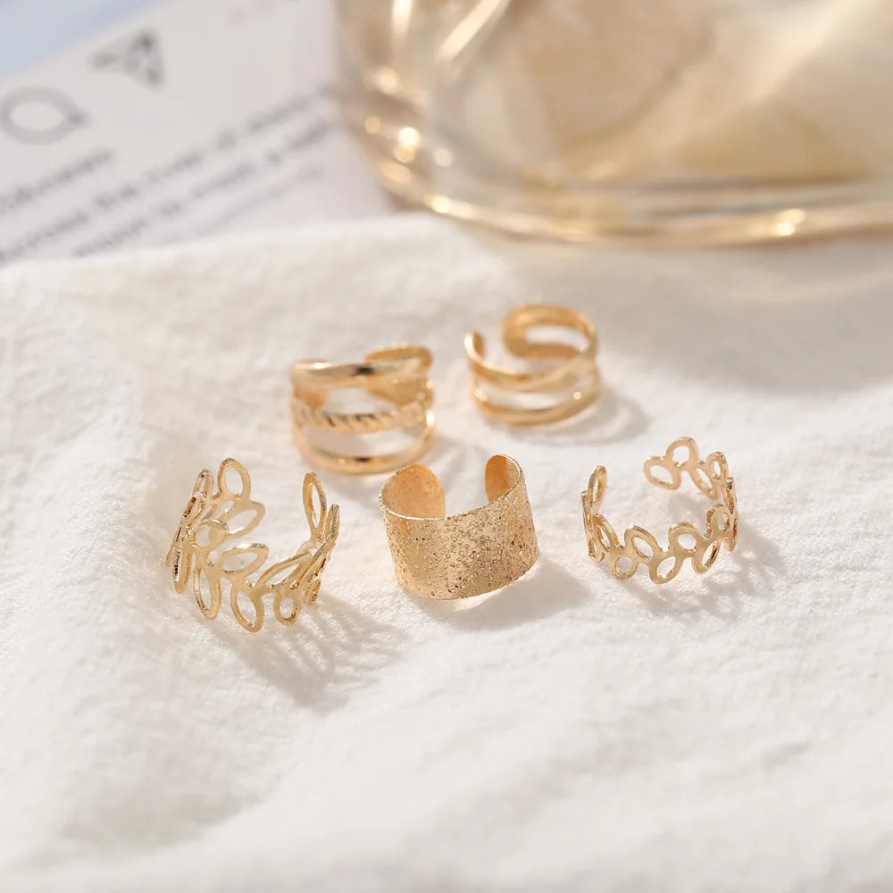 New 5Pcs Ear Cuff Non-Piercing Earrings