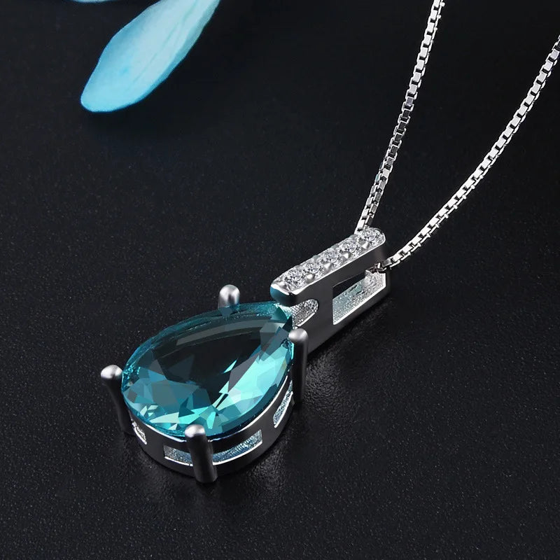 Blue TOPAZ S925 Carat Necklace