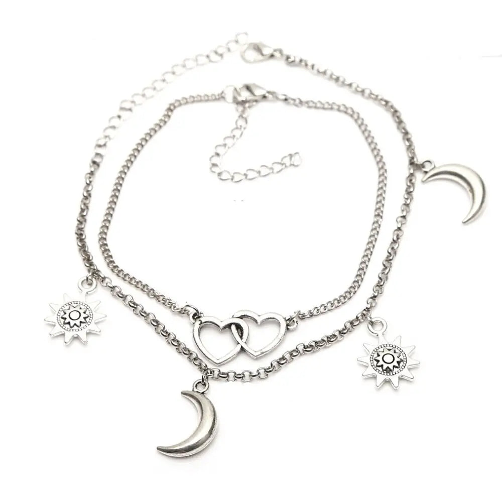 MOON Two Layers Anklets