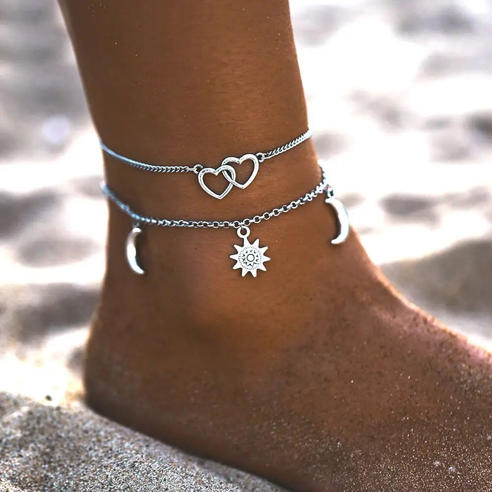 MOON Two Layers Anklets