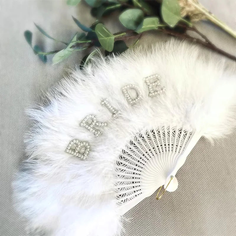 Fluffy Bride Feather Fan