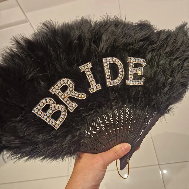 Black Bride Feather Fan