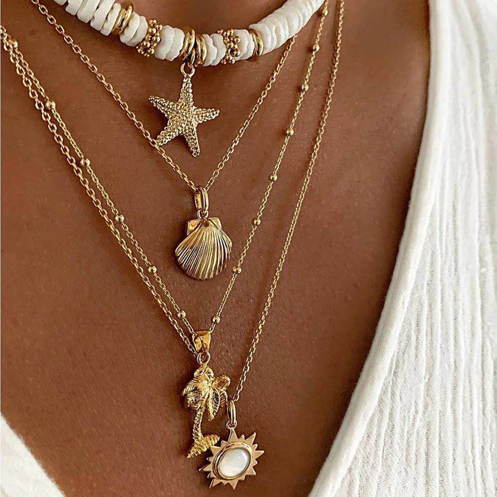 Bohemia Star Sun Necklace