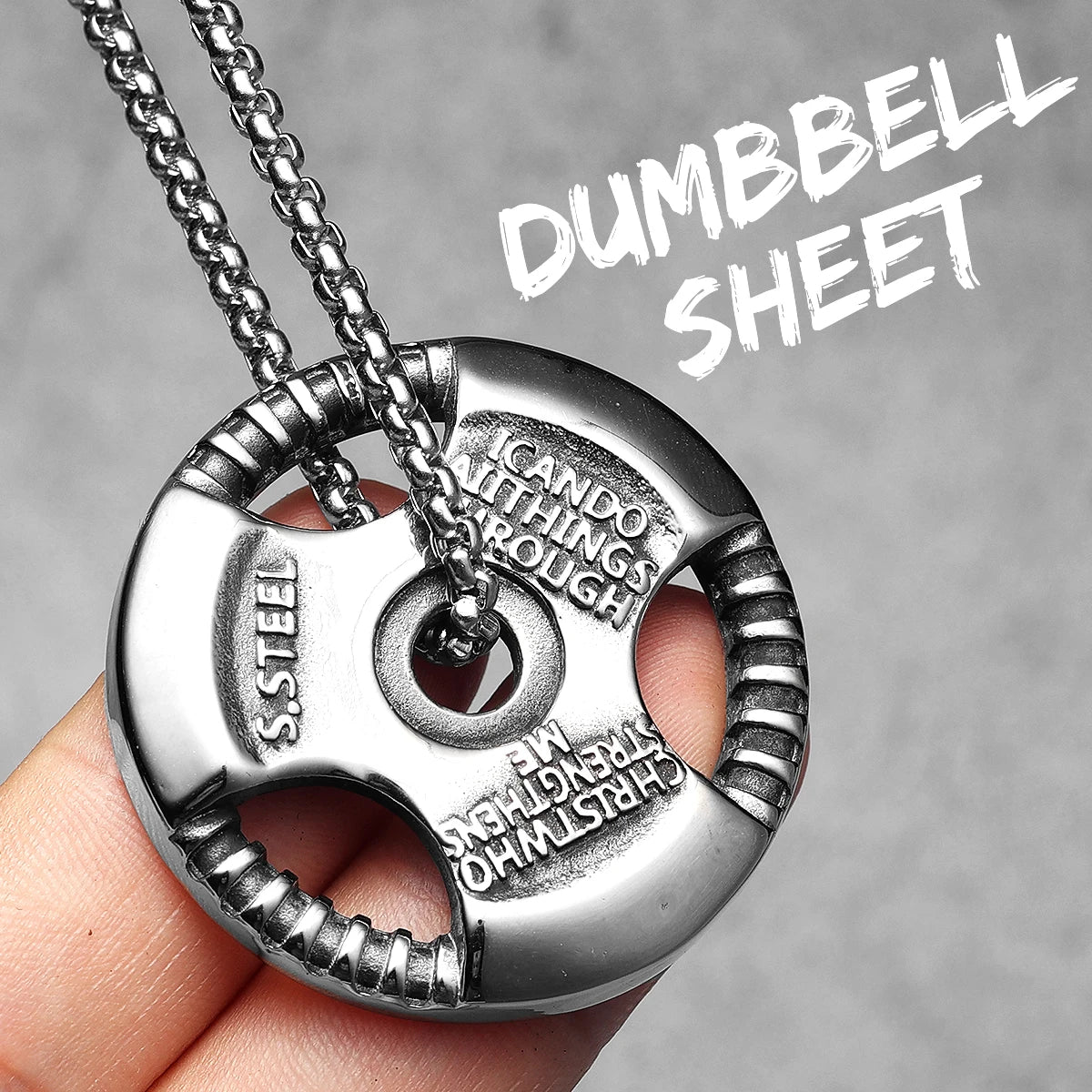 Gym Dumbbell Necklaces