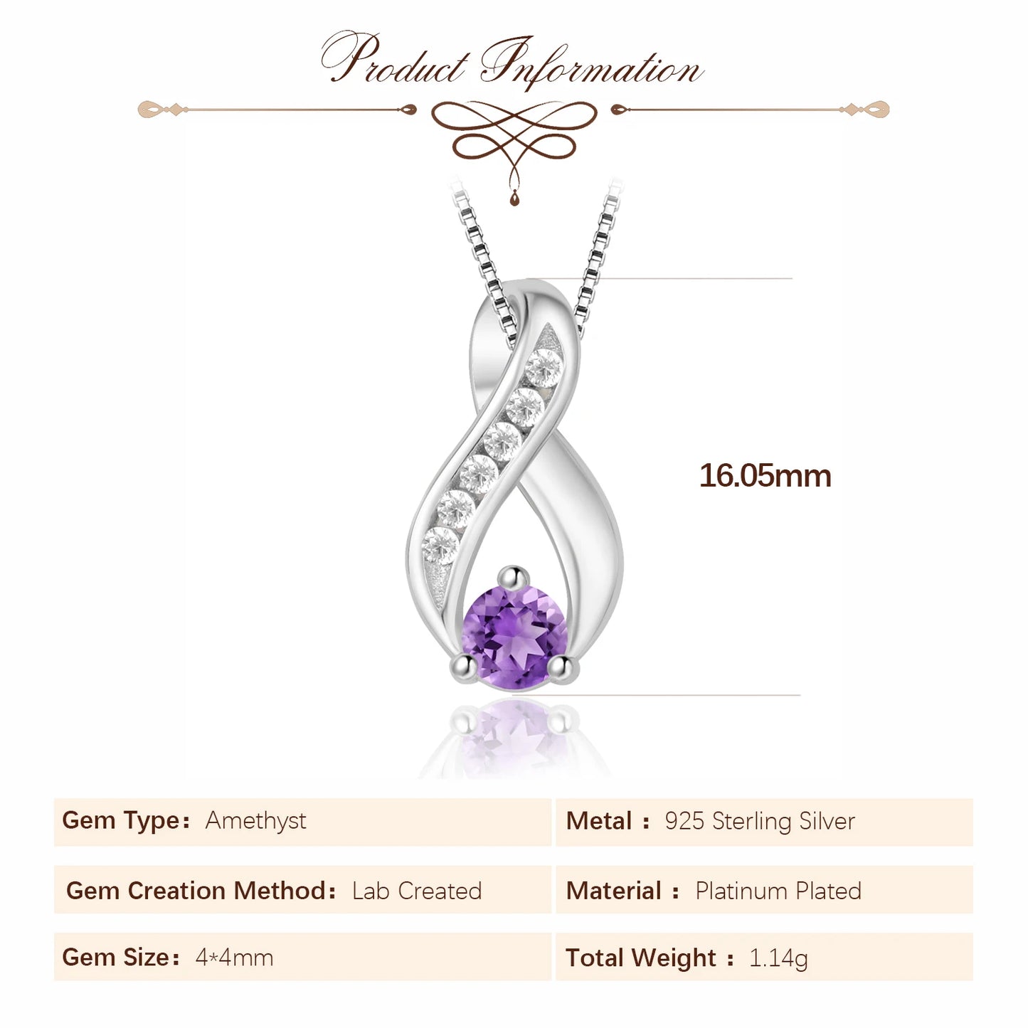 INFINITY Amethyst Necklace