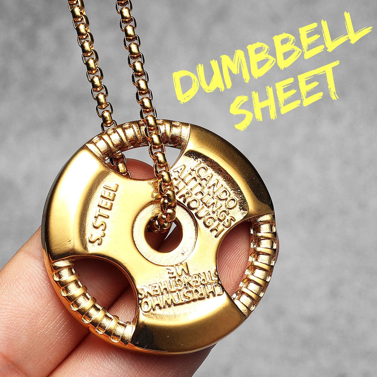 Gym Dumbbell Necklaces